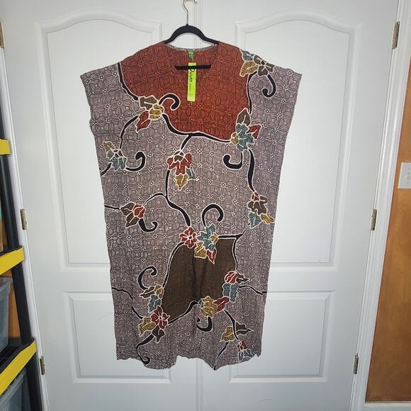 Womens House Dress ONE SIZE fits most Kaftan Beach CoverUp Cotton Colorful NEW - Picture 1 of 6